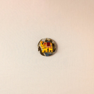  Elephant - Handmade Fabart Wooden Magnet 