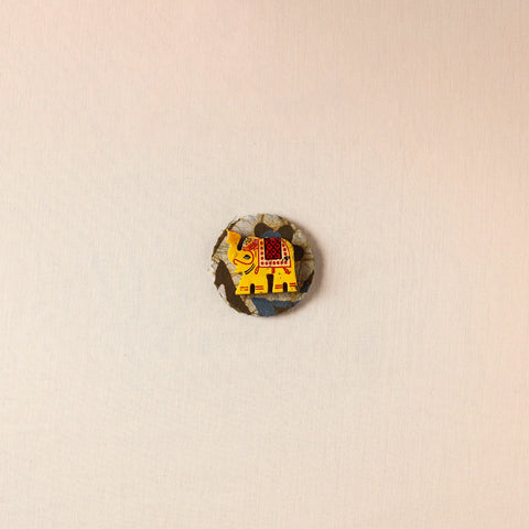  Elephant - Handmade Fabart Wooden Magnet 