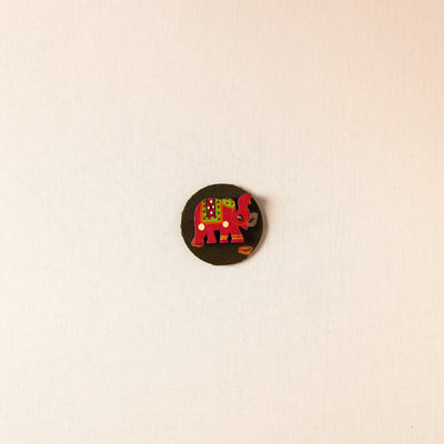  Elephant - Handmade Fabart Wooden Magnet 