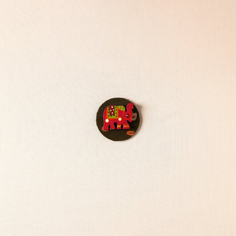  Elephant - Handmade Fabart Wooden Magnet 