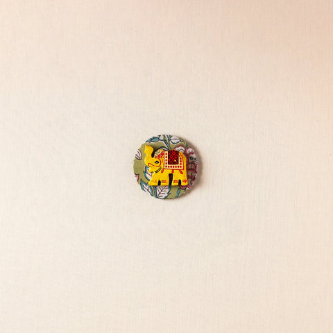  Elephant - Handmade Fabart Wooden Magnet 