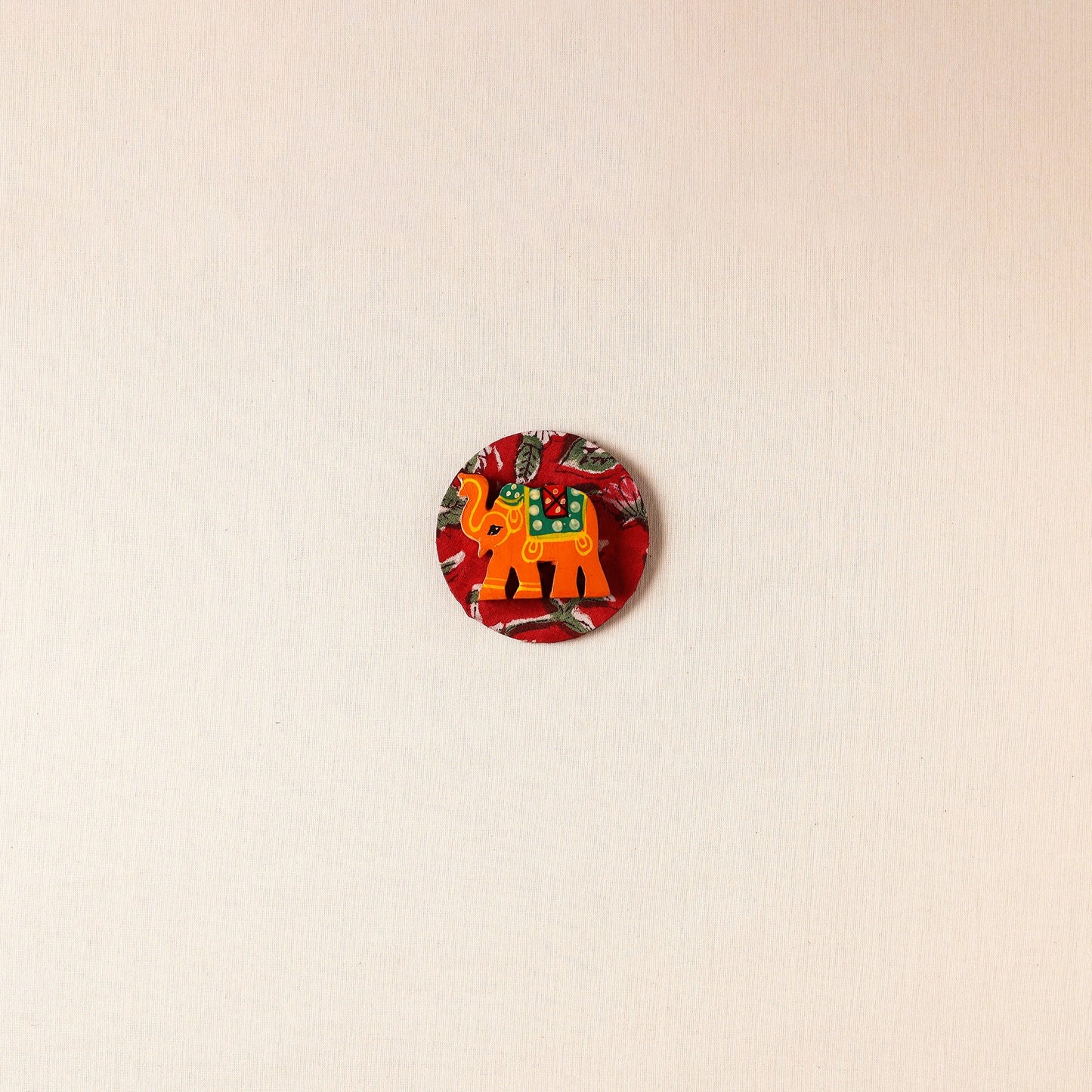  Elephant - Handmade Fabart Wooden Magnet 