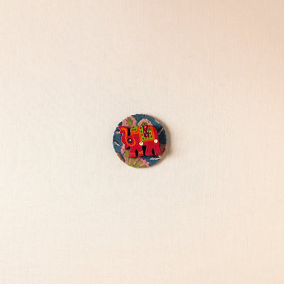  Elephant - Handmade Fabart Wooden Magnet 