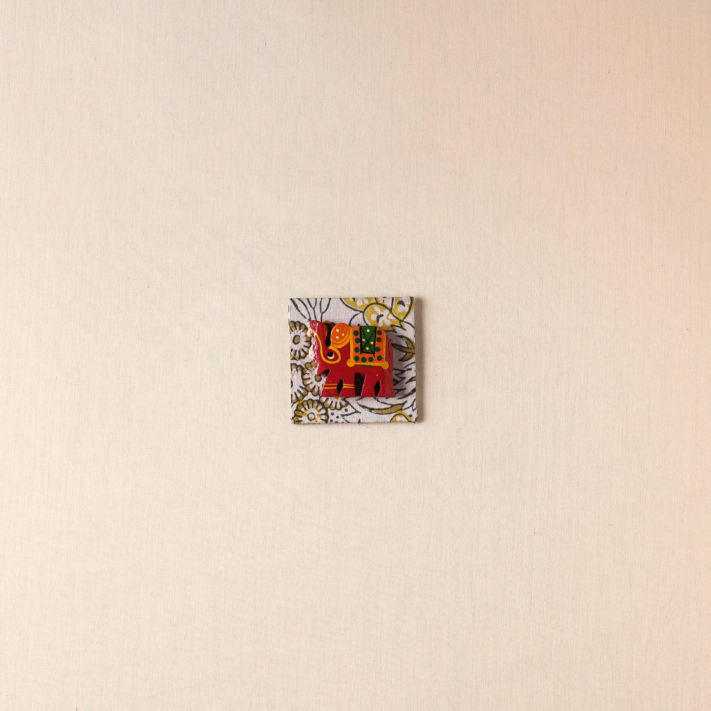  Elephant - Handmade Fabart Wooden Magnet 