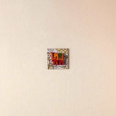  Elephant - Handmade Fabart Wooden Magnet 