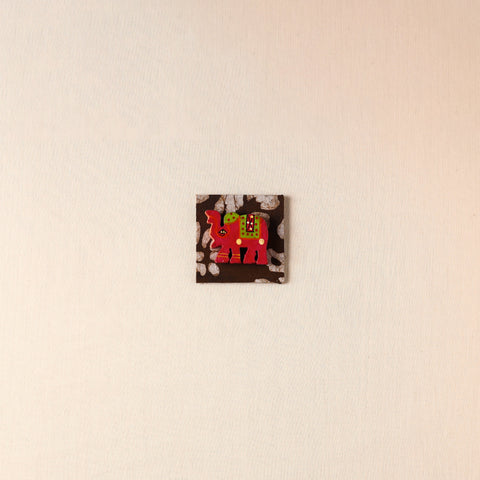  Elephant - Handmade Fabart Wooden Magnet 