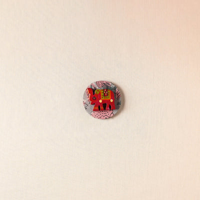  Elephant - Handmade Fabart Wooden Magnet 