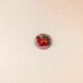  Elephant - Handmade Fabart Wooden Magnet 