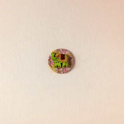  Elephant - Handmade Fabart Wooden Magnet 