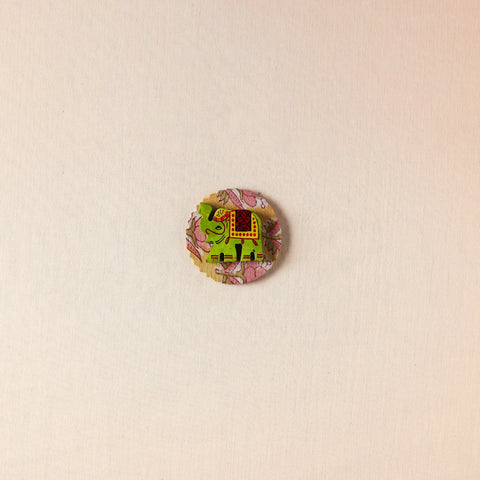  Elephant - Handmade Fabart Wooden Magnet 