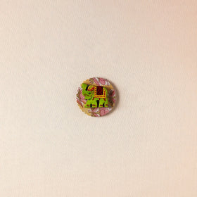 Elephant - Handmade Fabart Wooden Magnet 