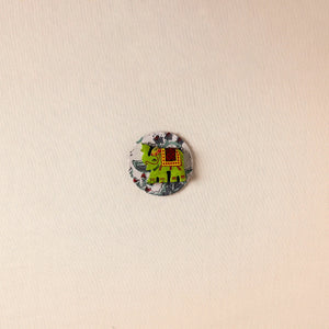  Elephant - Handmade Fabart Wooden Magnet 