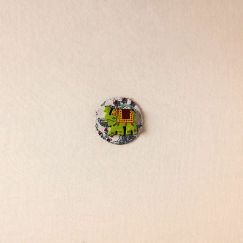  Elephant - Handmade Fabart Wooden Magnet 