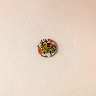  Elephant - Handmade Fabart Wooden Magnet 