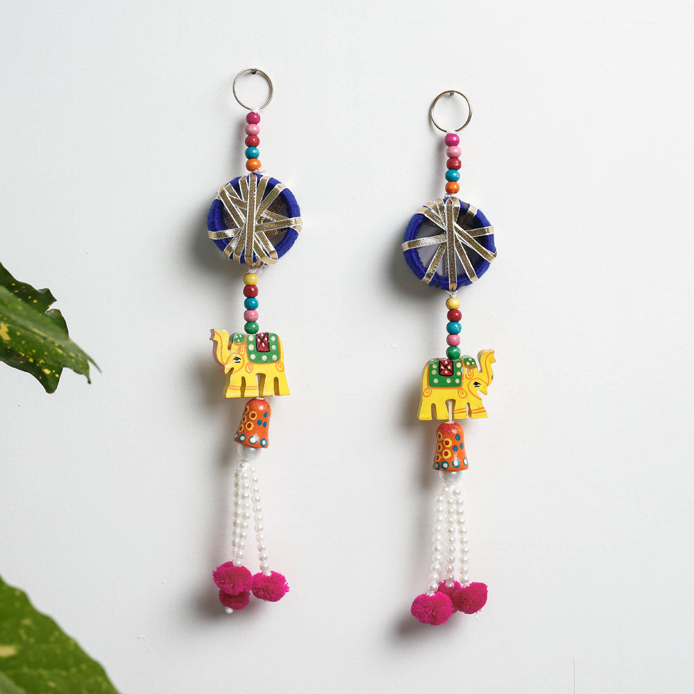  Handpainted Wooden Beadwork Toran Hangings (Set of 2) Online at iTokri.com