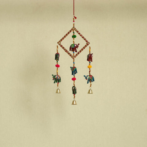  Elephant - Handpainted Wooden Decorative Bell Hanging