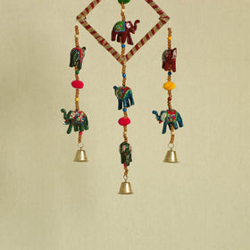  Elephant - Handpainted Wooden Decorative Bell Hanging