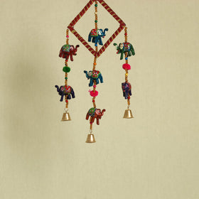  Elephant - Handpainted Wooden Decorative Bell Hanging