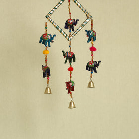  Elephant - Handpainted Wooden Decorative Bell Hanging