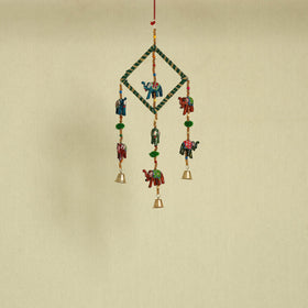  Elephant - Handpainted Wooden Decorative Bell Hanging