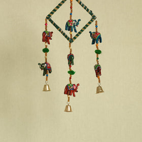  Elephant - Handpainted Wooden Decorative Bell Hanging