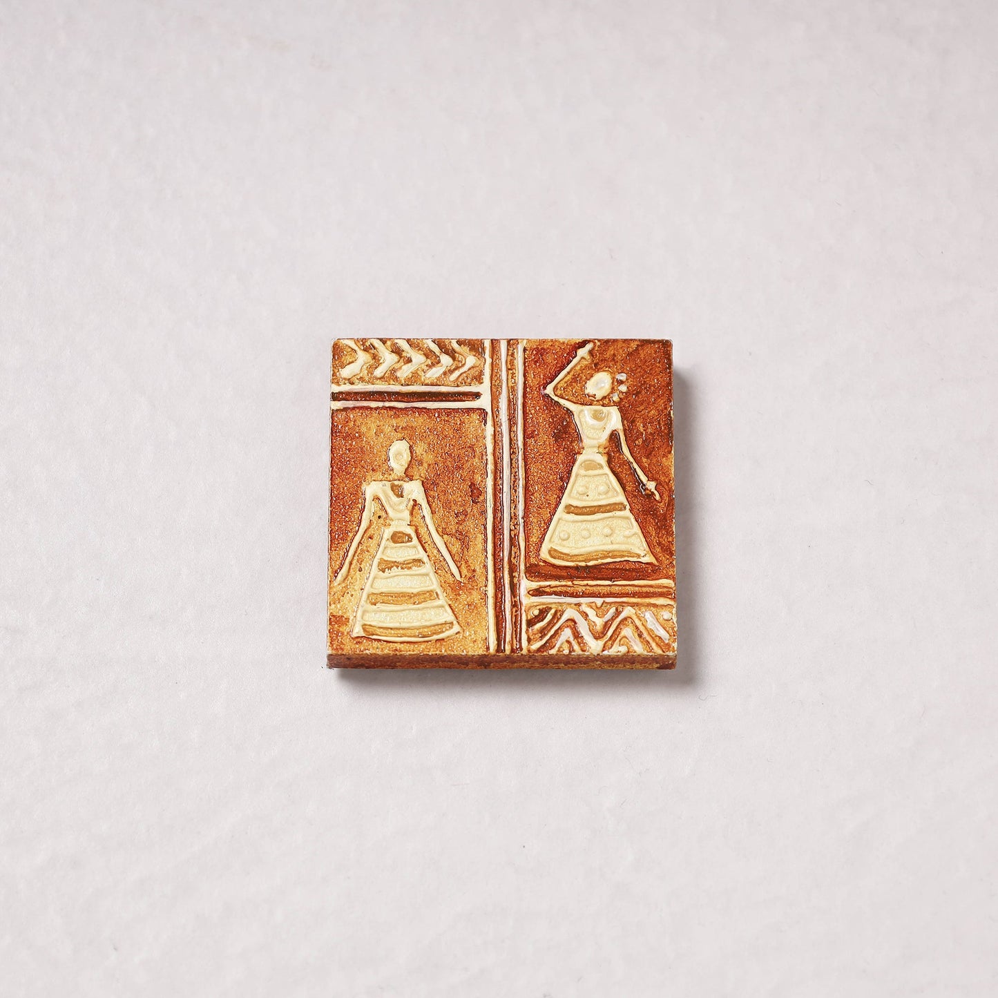  Embossed Stone Work Handpainted Wooden Fridge Magnet 