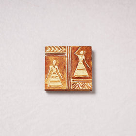  Embossed Stone Work Handpainted Wooden Fridge Magnet 