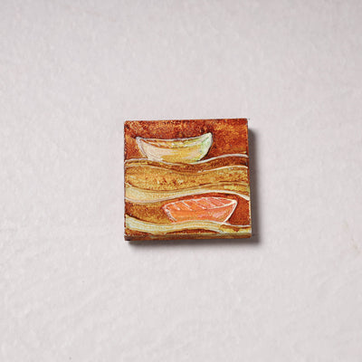  Embossed Stone Work Handpainted Wooden Fridge Magnet 