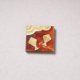 Embossed Stone Work Handpainted Wooden Fridge Magnet 
