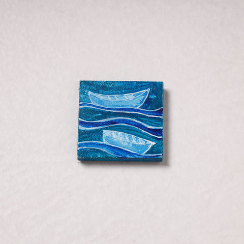  Embossed Stone Work Handpainted Wooden Fridge Magnet 