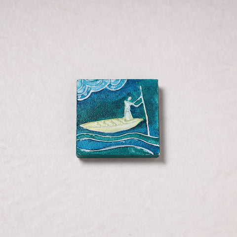  Embossed Stone Work Handpainted Wooden Fridge Magnet 