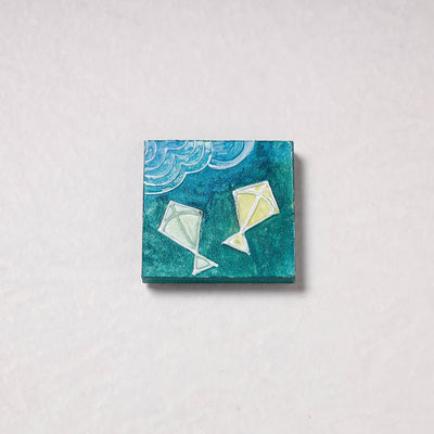  Embossed Stone Work Handpainted Wooden Fridge Magnet 