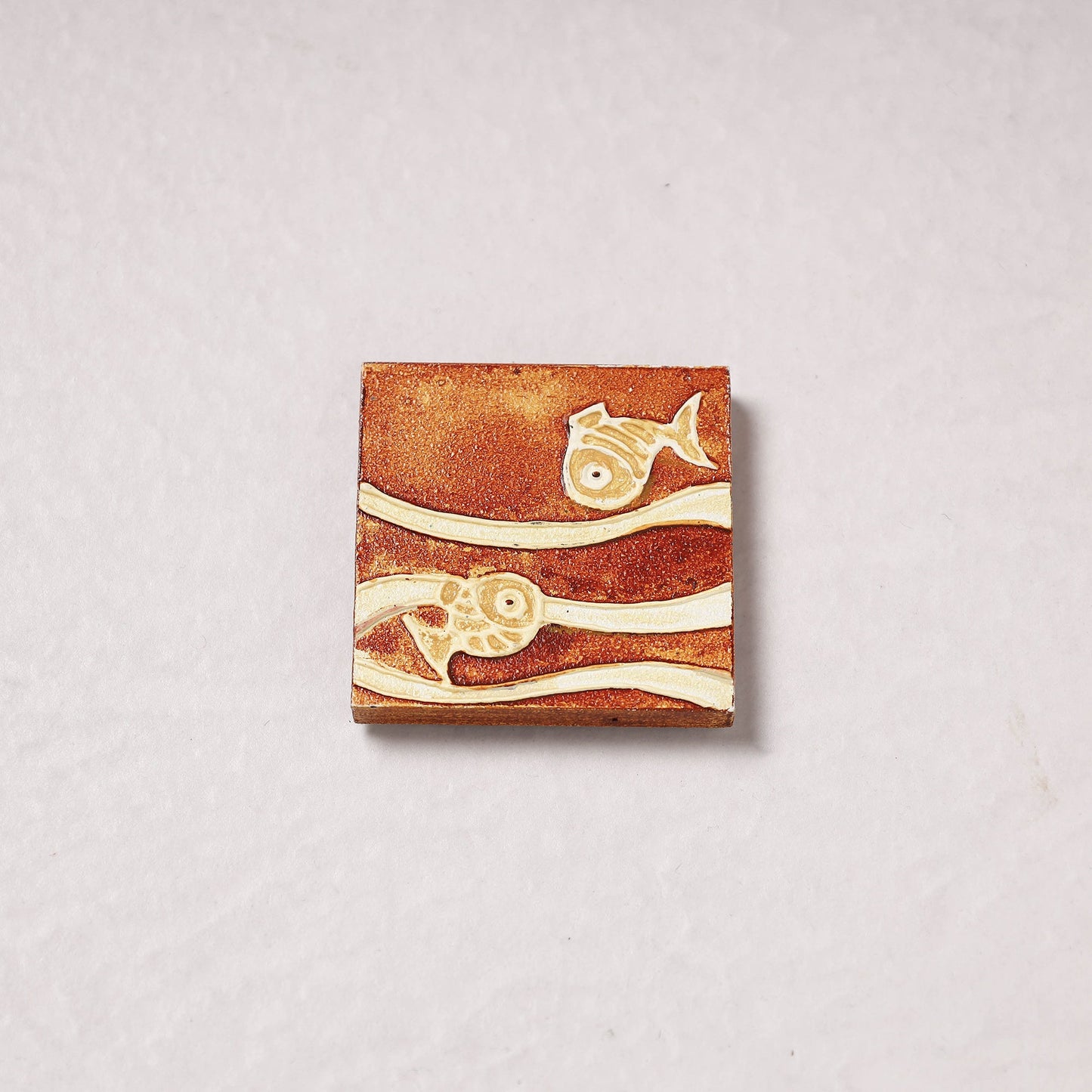  Embossed Stone Work Handpainted Wooden Fridge Magnet 