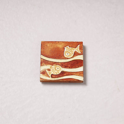  Embossed Stone Work Handpainted Wooden Fridge Magnet 