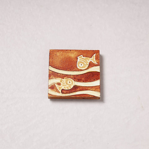  Embossed Stone Work Handpainted Wooden Fridge Magnet 