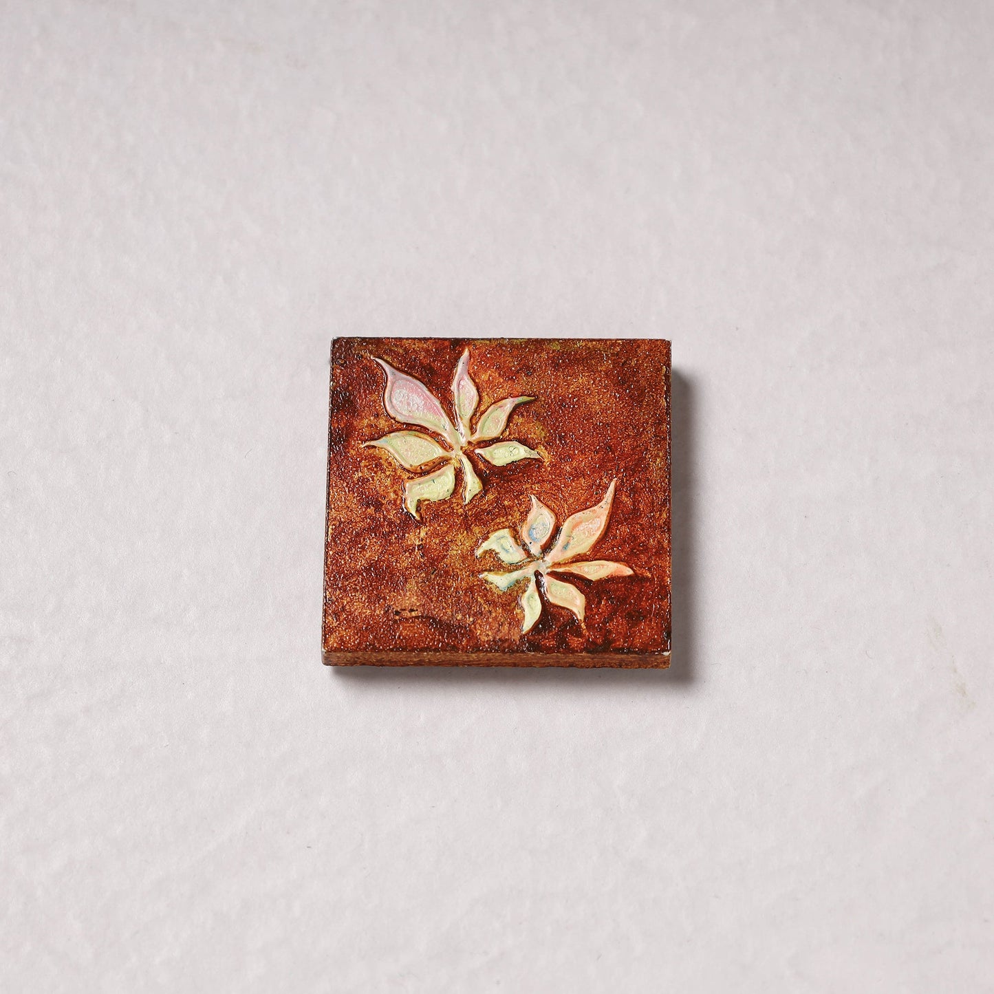  Embossed Stone Work Handpainted Wooden Fridge Magnet 