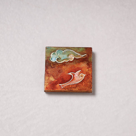  Embossed Stone Work Handpainted Wooden Fridge Magnet 