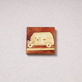  Embossed Stone Work Handpainted Wooden Fridge Magnet 