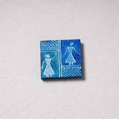  Embossed Stone Work Handpainted Wooden Fridge Magnet 