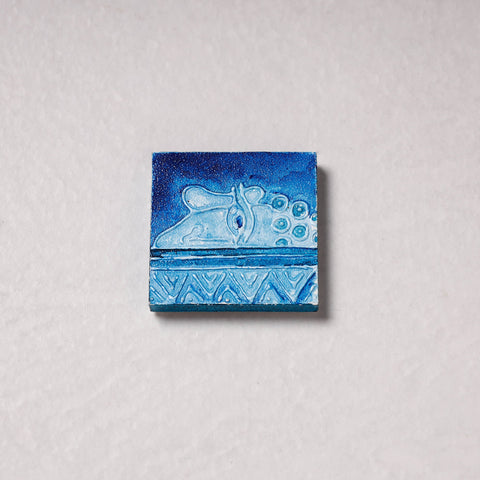  Embossed Stone Work Handpainted Wooden Fridge Magnet 
