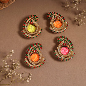 Enamel work tealight candle holder (set of 4) 10