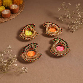 Enamel work tealight candle holder (set of 4) 10
