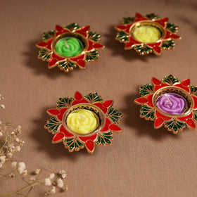 Enamel work tealight candle holder (set of 4) 11