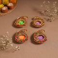 Enamel work tealight candle holder (set of 4) 12