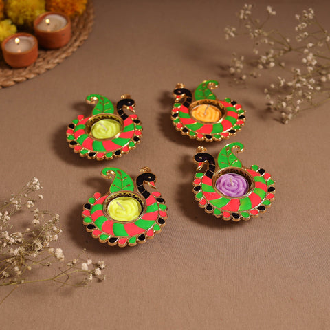 Enamel work tealight candle holder (set of 4) 15