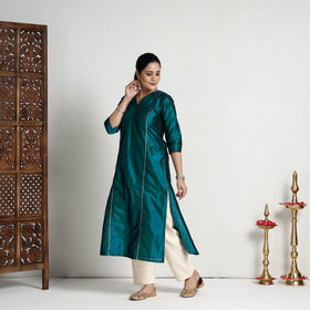 Plain Pure Silk Kurta