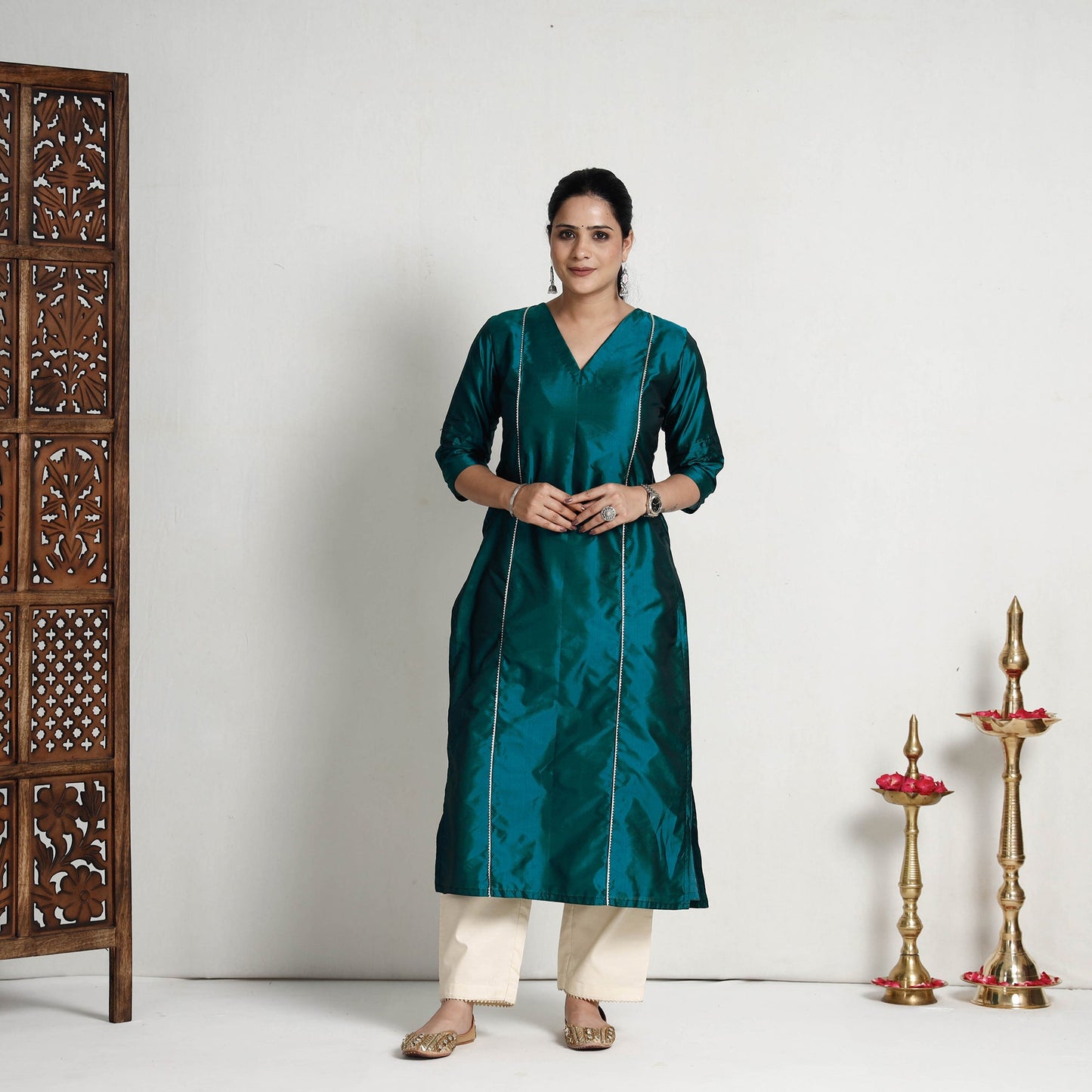 Plain Pure Silk Kurta