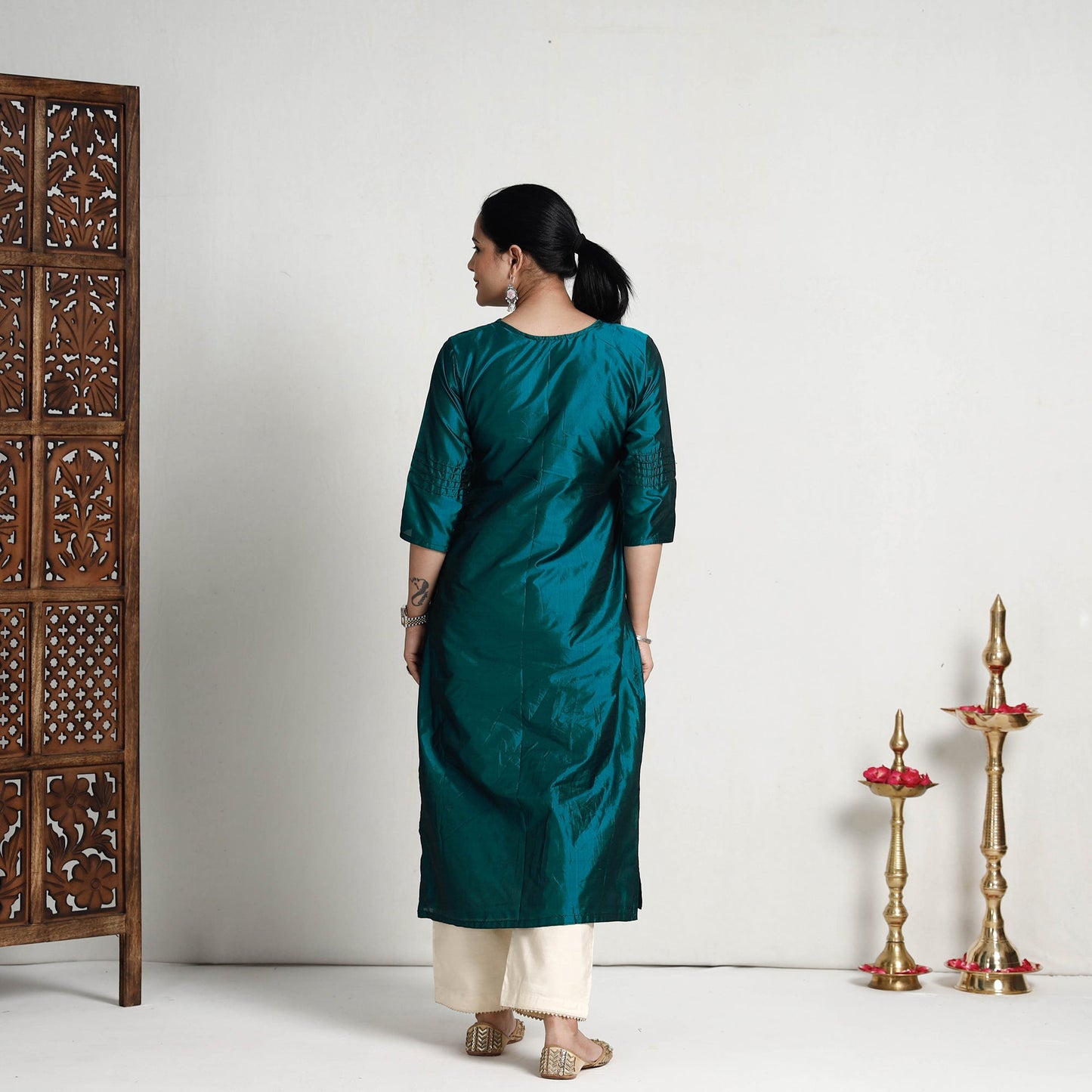 Plain Pure Silk Kurta