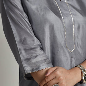 Buy Ethnic Plain Pure Silk Kurta Online at iTokri.com