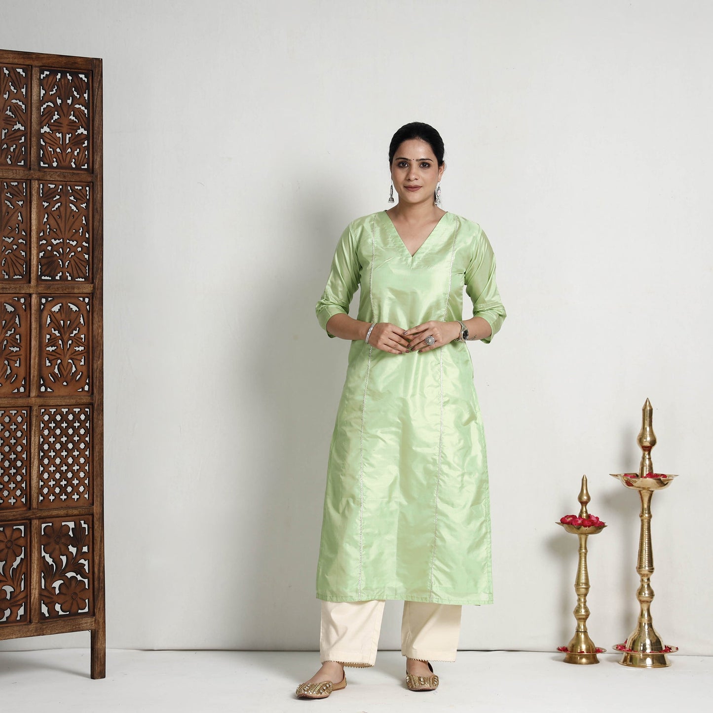 plain silk kurta